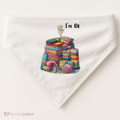 IM Ok Funny Sewing Quilting Fabric USA-Made Doggie Bandana