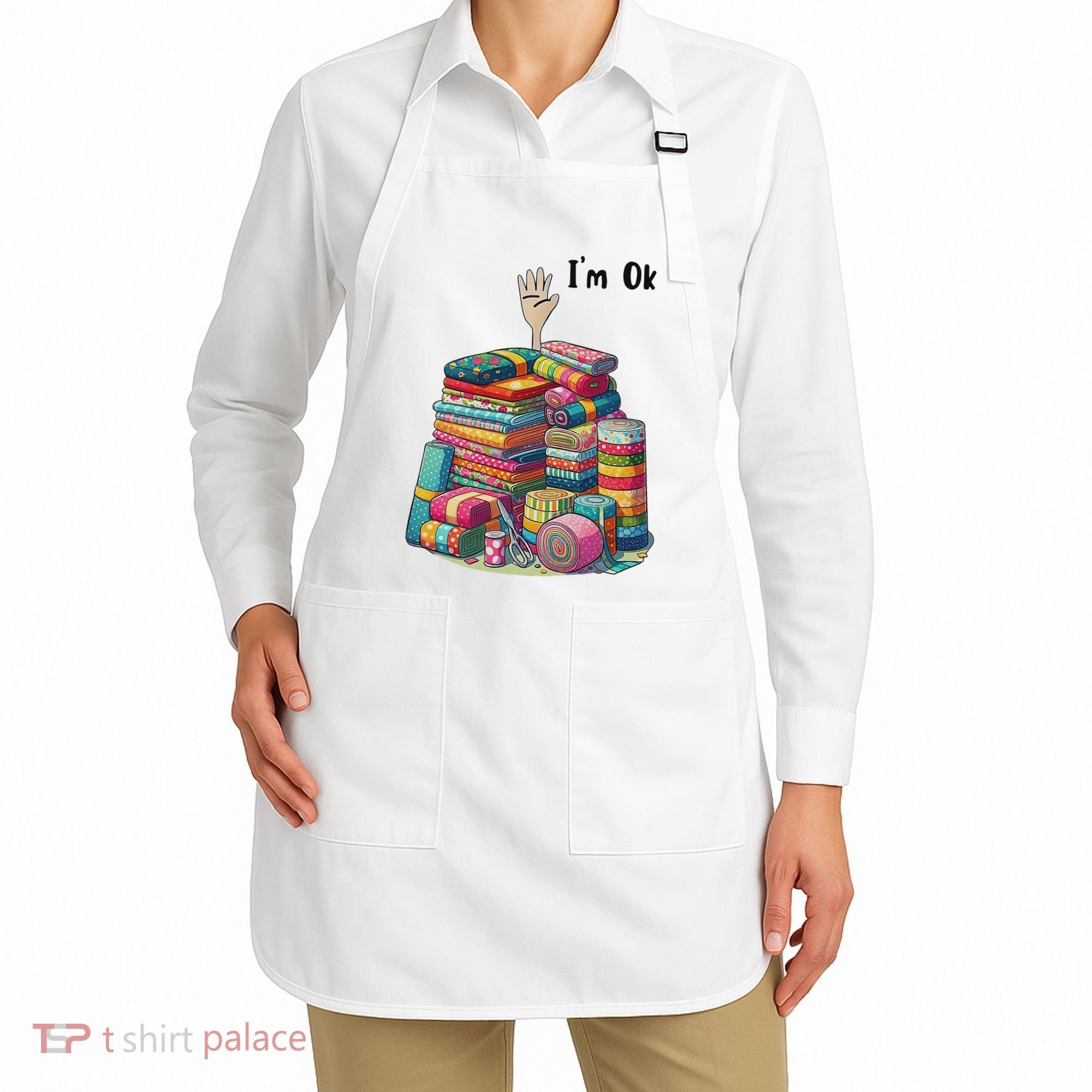 IM Ok Funny Sewing Quilting Fabric Apron