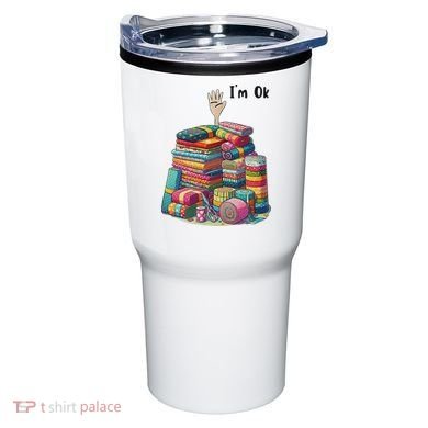 IM Ok Funny Sewing Quilting Fabric Tumbler