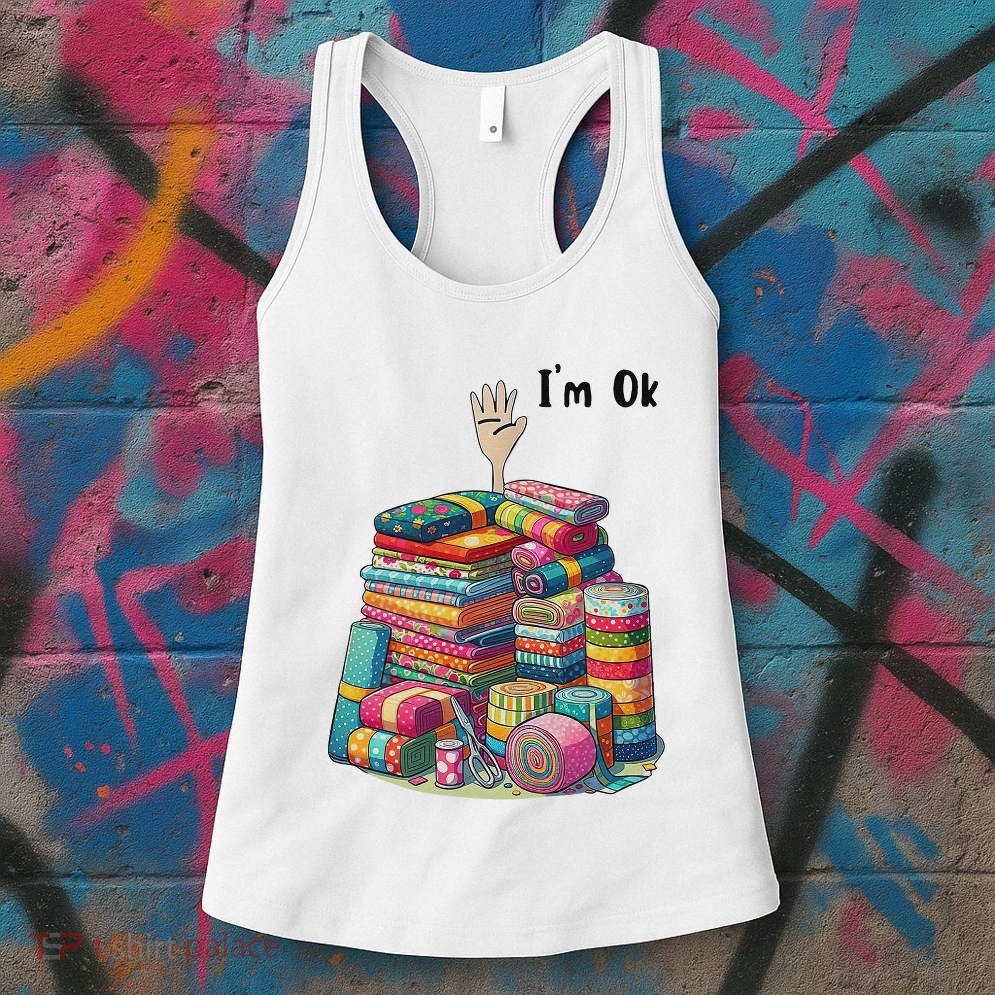 IM Ok Funny Sewing Quilting Fabric Women's Tank Top