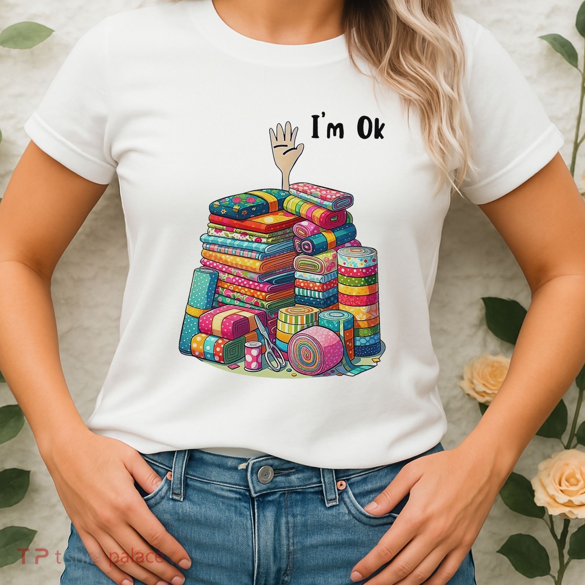 IM Ok Funny Sewing Quilting Fabric Women's T-Shirt