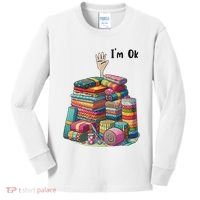 IM Ok Funny Sewing Quilting Fabric Kids Long Sleeve Shirt thumb 0