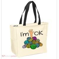 I’m Ok Funny Crochet And Knitting Yarn Mess Tote Bag thumb 2
