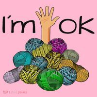 I’m Ok Funny Crochet And Knitting Yarn Mess Coaster thumb 2