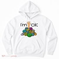I’m Ok Funny Crochet And Knitting Yarn Mess Hoodie thumb 0