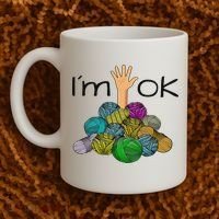I’m Ok Funny Crochet And Knitting Yarn Mess Coffee Mug thumb 2