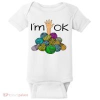 I’m Ok Funny Crochet And Knitting Yarn Mess Baby Bodysuit thumb 0