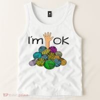 I’m Ok Funny Crochet And Knitting Yarn Mess Tank Top thumb 2