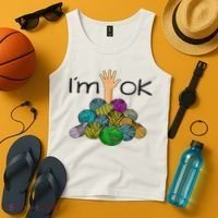 I’m Ok Funny Crochet And Knitting Yarn Mess Tank Top thumb 4