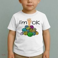 I’m Ok Funny Crochet And Knitting Yarn Mess Toddler T-Shirt thumb 2