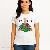 I’m Ok Funny Crochet And Knitting Yarn Mess Women's T-Shirt thumb 4