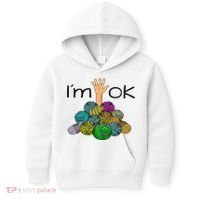 I’m Ok Funny Crochet And Knitting Yarn Mess Kids Hoodie thumb 0