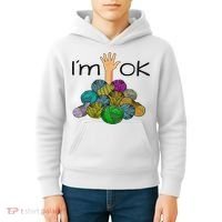 I’m Ok Funny Crochet And Knitting Yarn Mess Kids Hoodie thumb 4