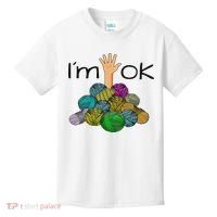 I’m Ok Funny Crochet And Knitting Yarn Mess Kids T-Shirt thumb 0