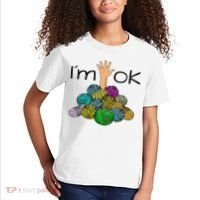 I’m Ok Funny Crochet And Knitting Yarn Mess Kids T-Shirt thumb 2