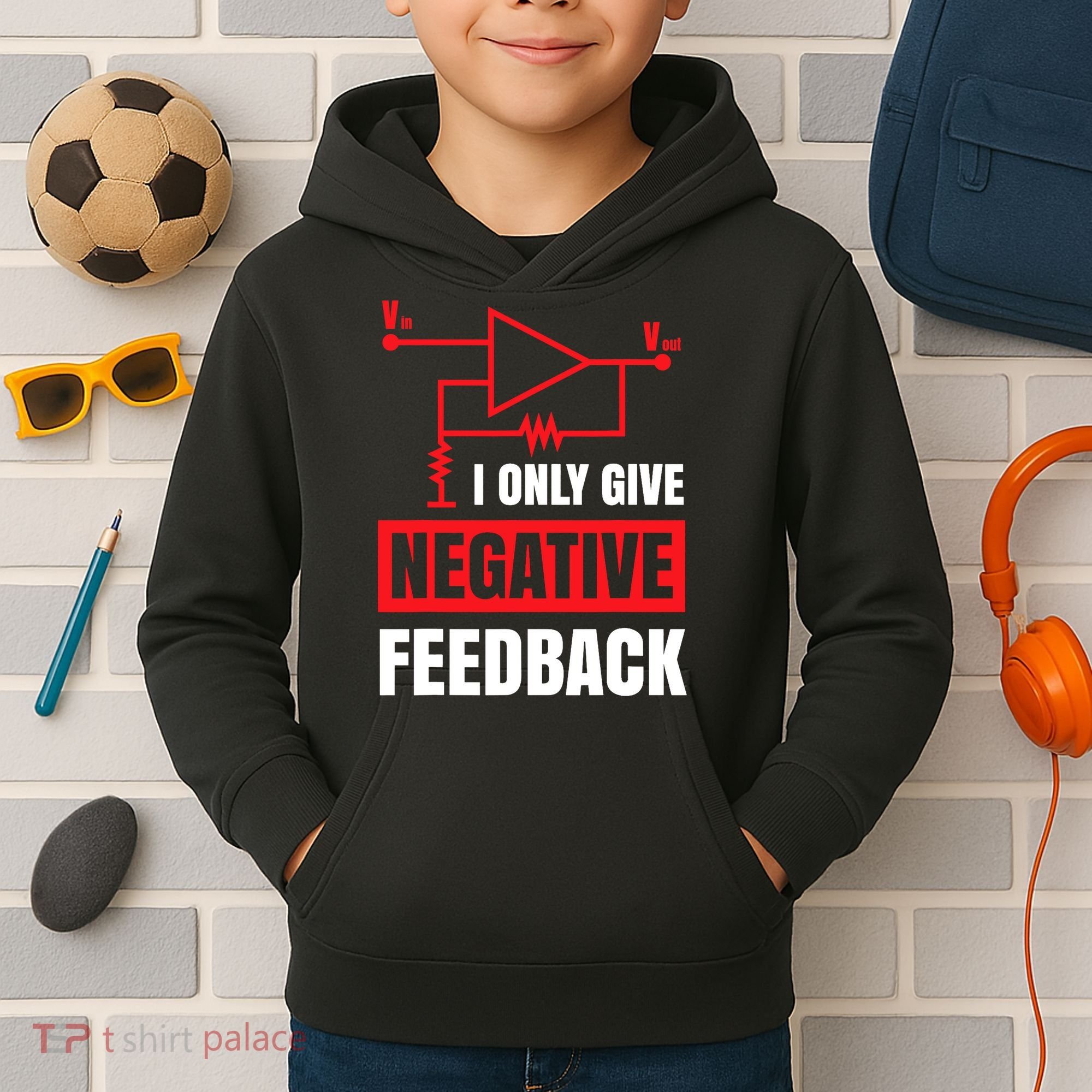 I Only Give Negative Feedback Electrical Funny Engineer Kids Hoodie