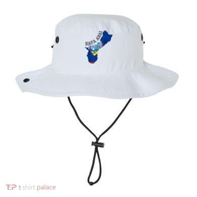 Island of Guam Map with Flag, Hafa Adai, Chamorro Design Bucket Hat