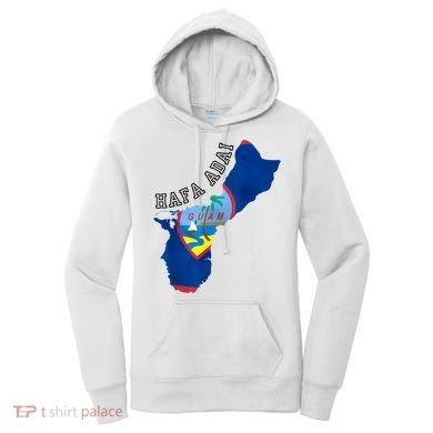 Island of Guam Map with Flag, Hafa Adai, Chamorro Design Women's Hoodie