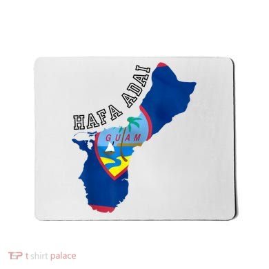 Island of Guam Map with Flag, Hafa Adai, Chamorro Design Mousepad