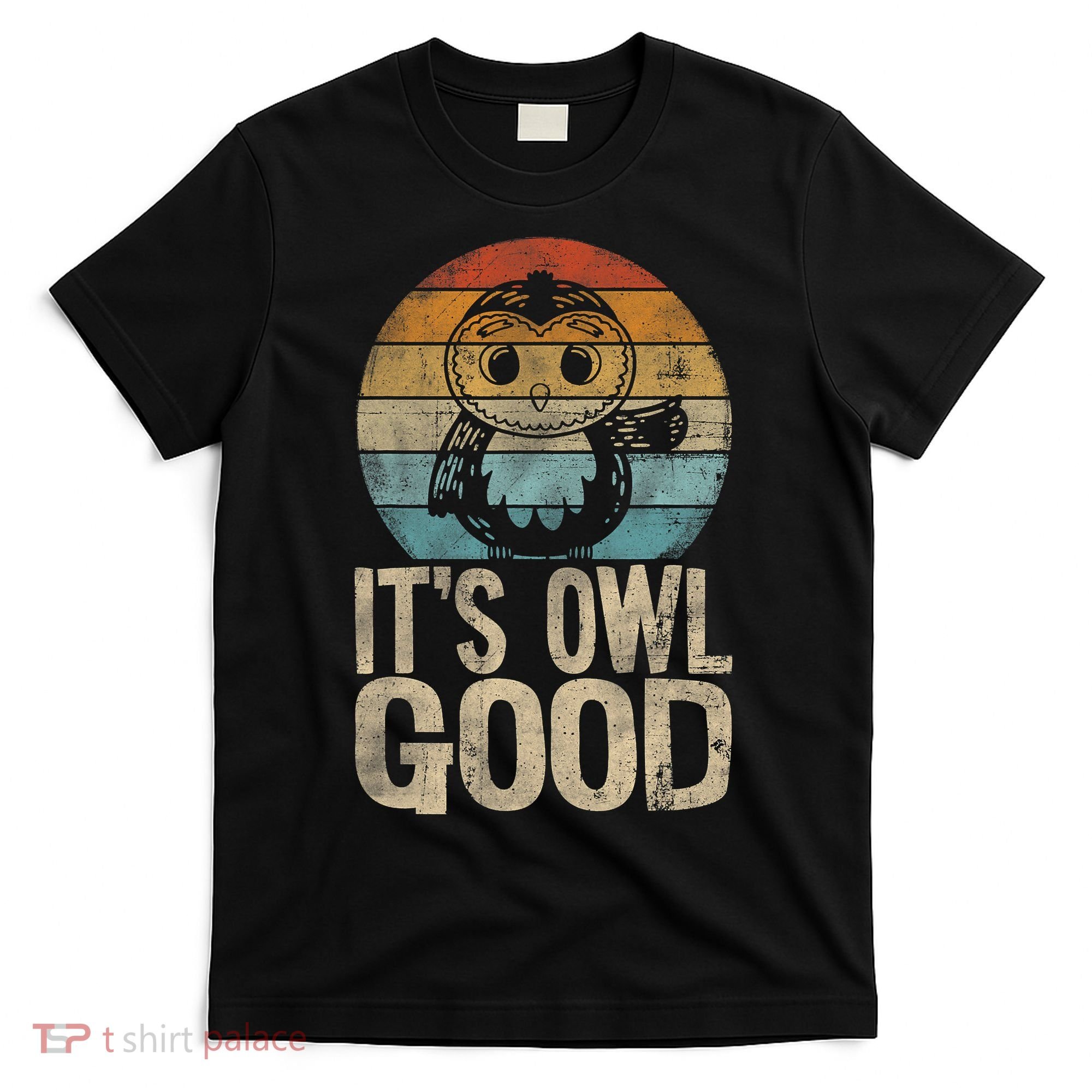 It's Owl Good It's All Good Funny Owl Retro Vintage T-Shirt