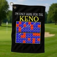 IM Only Here For The Keno Funny Keno Lovers Golf Towel thumb 1