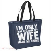 IM Only Here Because My Wife Made Me Come Funny Husband Tote Bag thumb 2