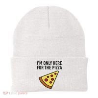 I'm Only Here For The Pizza Foodie Funny Beanie thumb 0