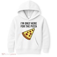 I'm Only Here For The Pizza Foodie Funny Kids Hoodie thumb 0