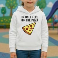 I'm Only Here For The Pizza Foodie Funny Kids Hoodie thumb 3
