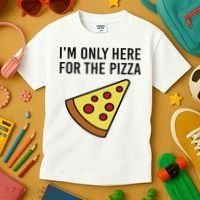 I'm Only Here For The Pizza Foodie Funny Kids T-Shirt thumb 3