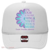 Its Okay If The Only Thing You Do Today IS Breathe Suicide Prevention Awareness Hat thumb 0