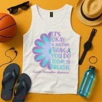 Its Okay If The Only Thing You Do Today IS Breathe Suicide Prevention Awareness Tank Top thumb 4