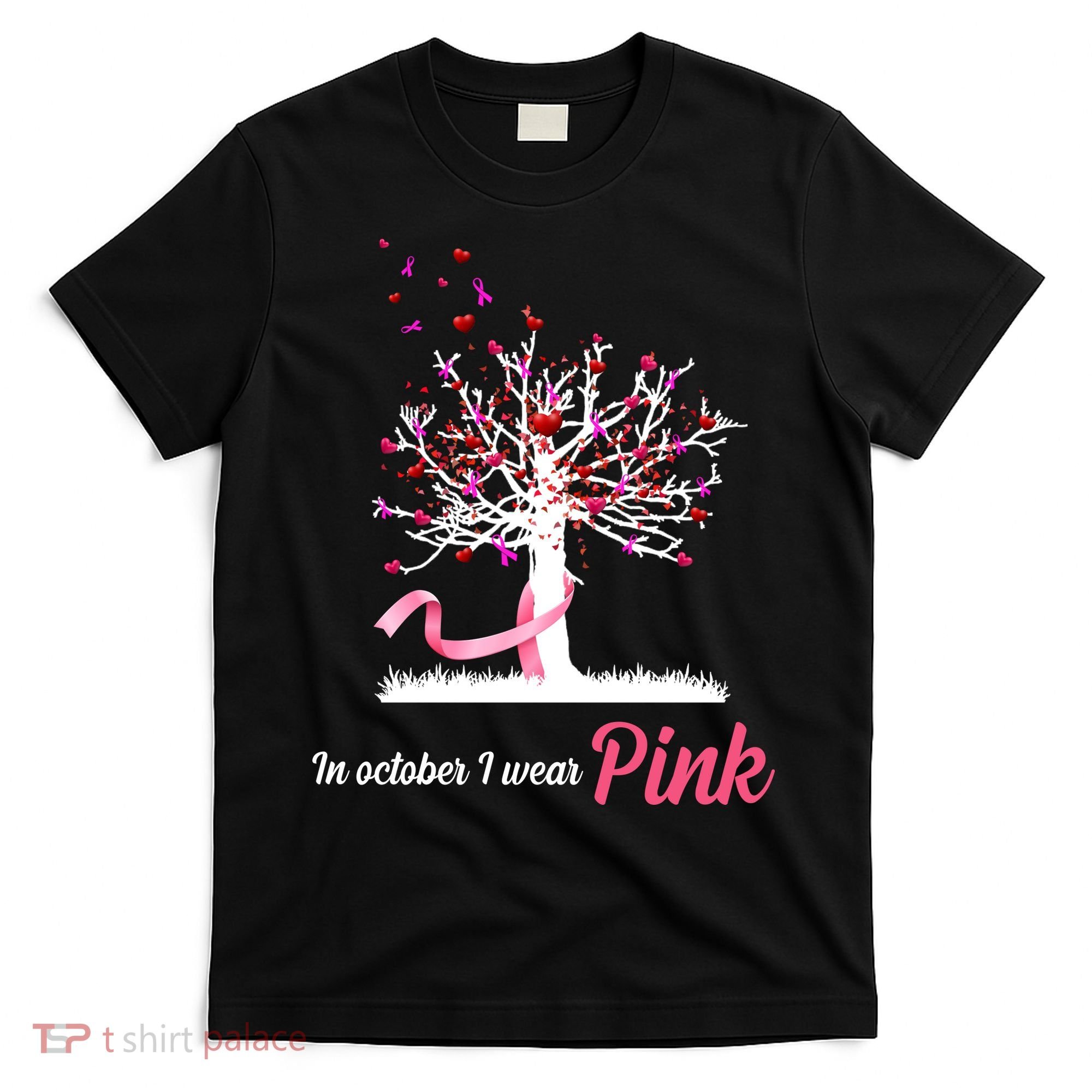 In October I Wear Pink Breast Cancer Tree Of Life T-Shirt