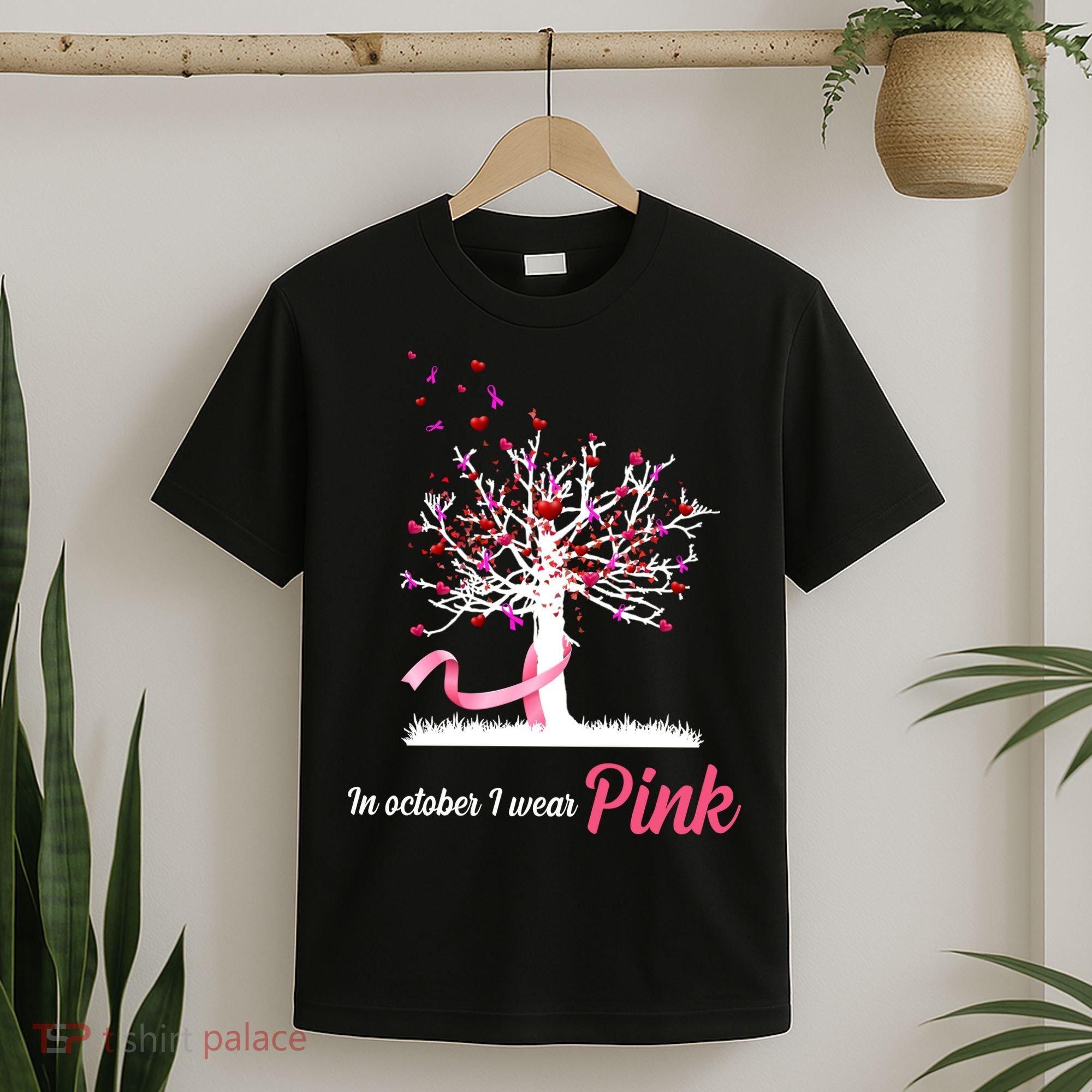 In October I Wear Pink Breast Cancer Tree Of Life T-Shirt