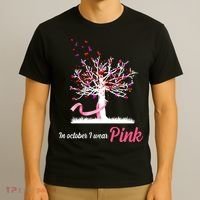In October I Wear Pink Breast Cancer Tree Of Life T-Shirt thumb 3