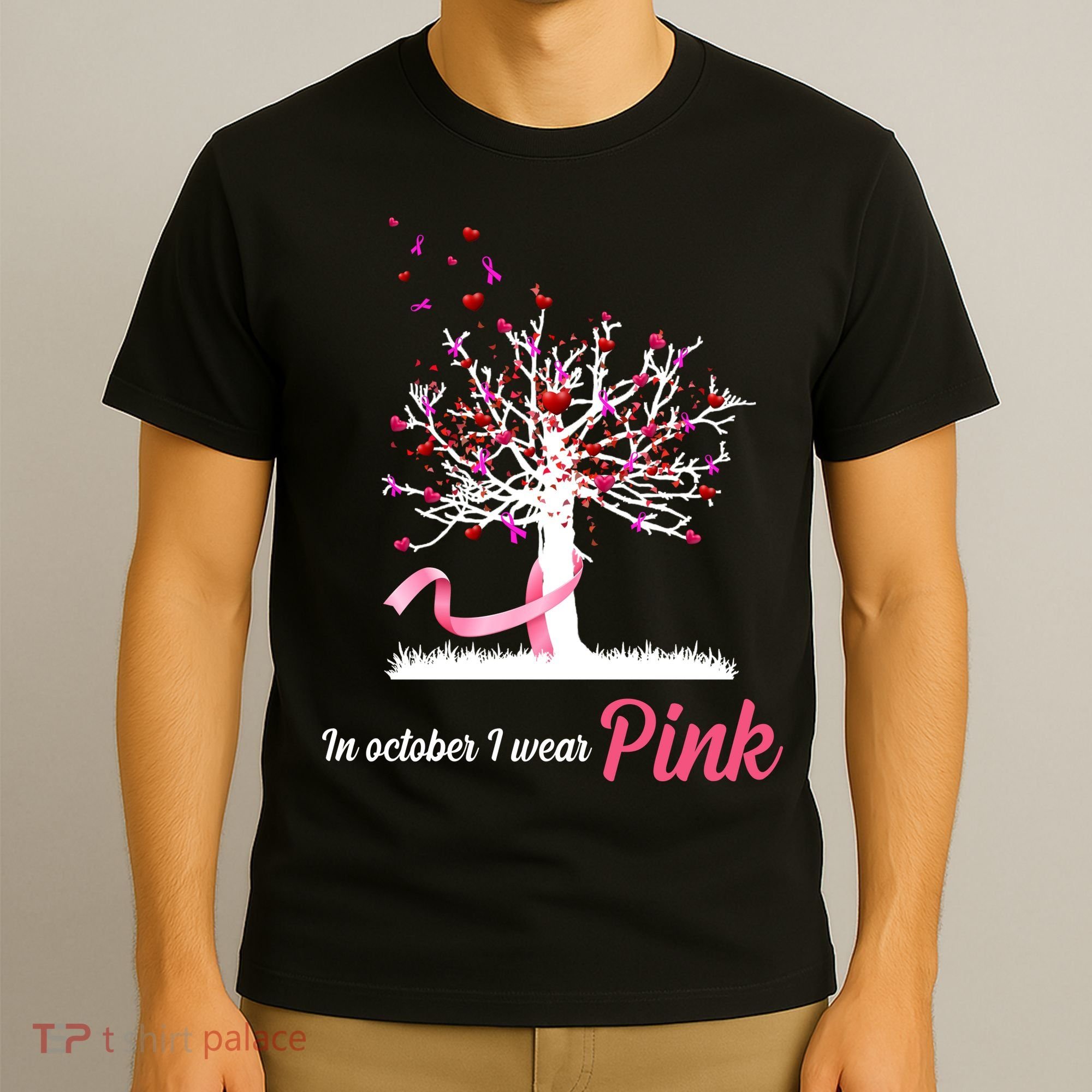 In October I Wear Pink Breast Cancer Tree Of Life T-Shirt