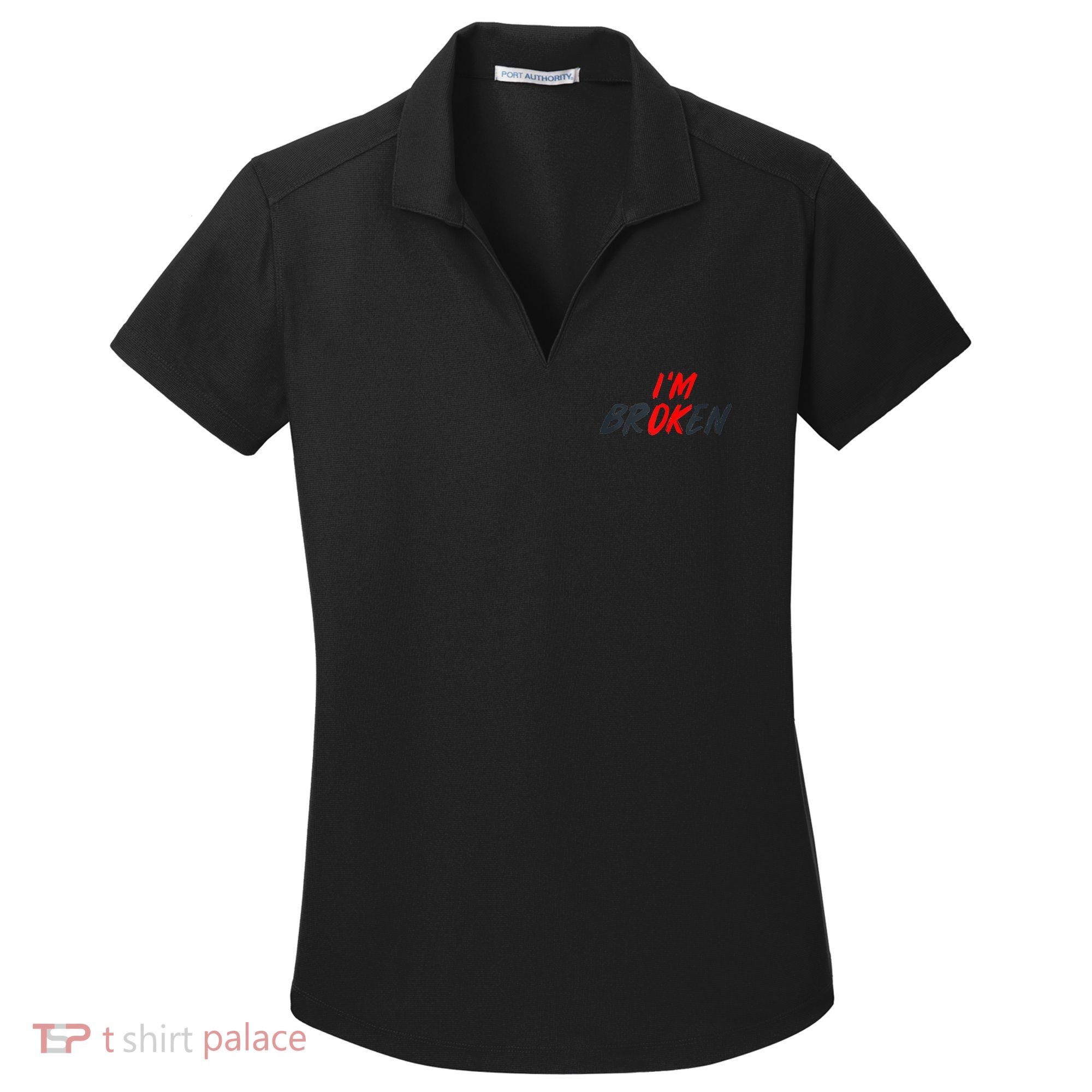I'm Ok I'm Broken Invisible Illness  Wo Mental Aware Women's Dry Zone Grid Polo