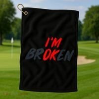 I'm Ok I'm Broken Invisible Illness  Wo Mental Aware Golf Towel thumb 1