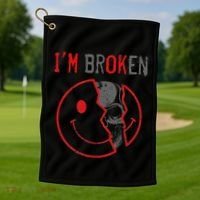 IM Ok IM Broken Invisible Illness I Am Ok Broken Golf Towel thumb 1