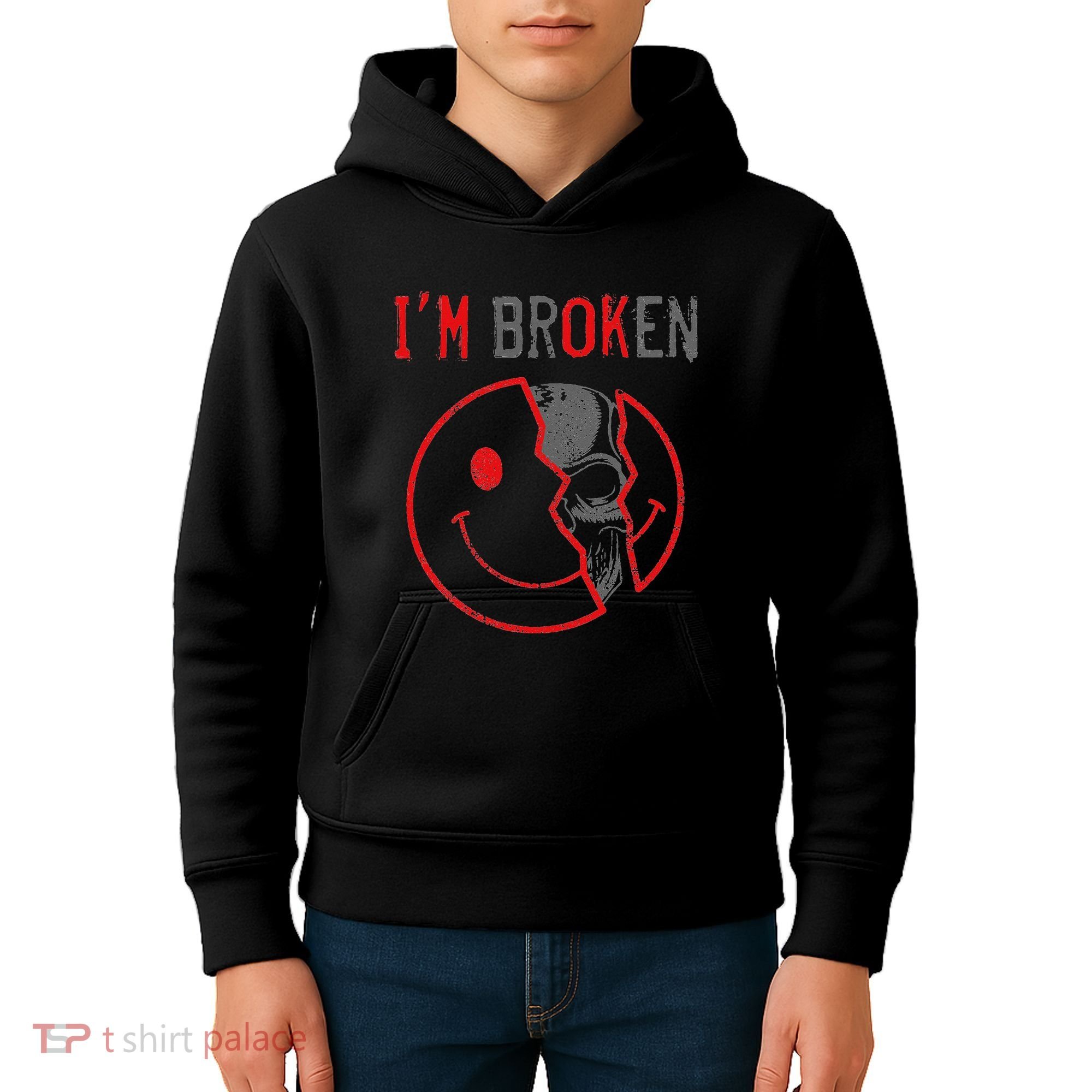 IM Ok IM Broken Invisible Illness I Am Ok Broken Kids Hoodie