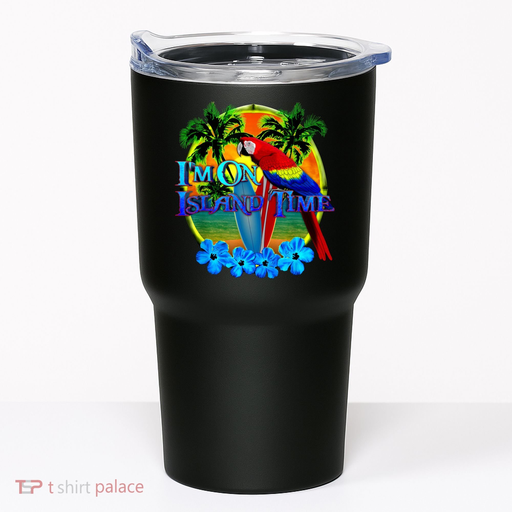 Im On Island Time Tropical Beach Tumbler