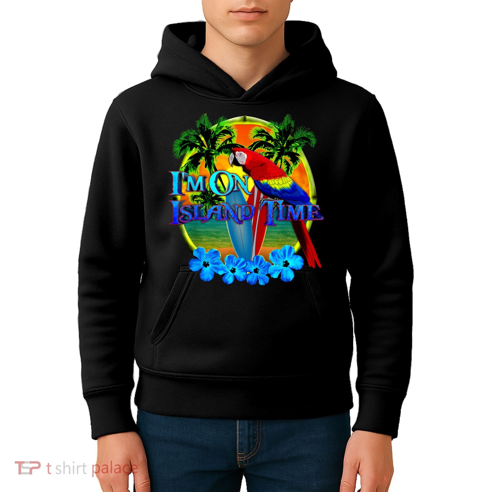 Im On Island Time Tropical Beach Kids Hoodie