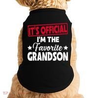 It's O.fficial I'm The Favorite Grandson Funny  Doggie Tank thumb 0