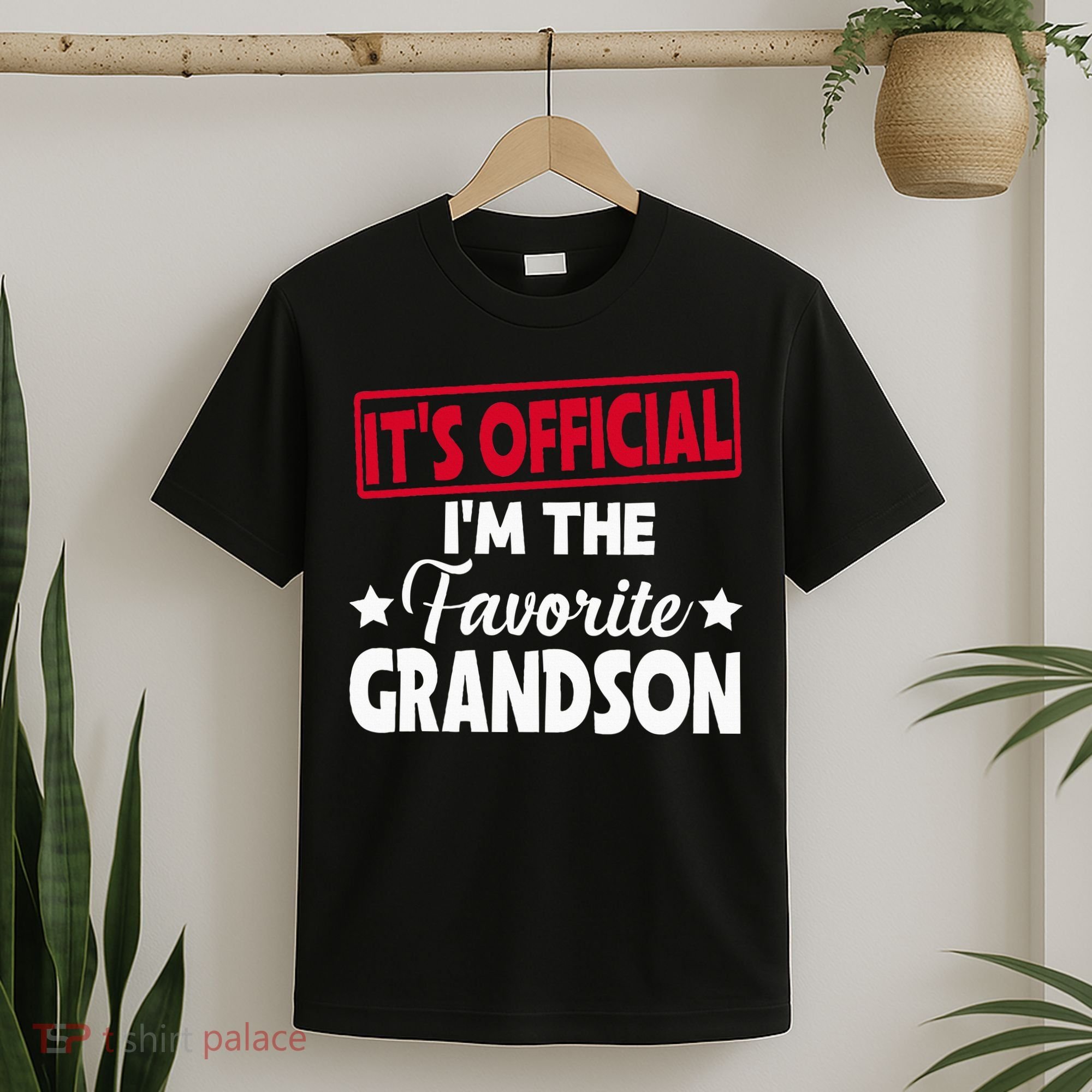 It's O.fficial I'm The Favorite Grandson Funny  T-Shirt