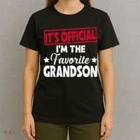 It's O.fficial I'm The Favorite Grandson Funny  T-Shirt thumb 4