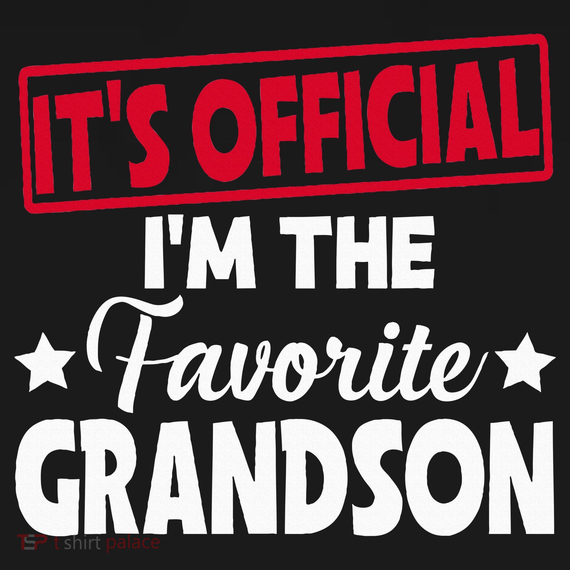 It's O.fficial I'm The Favorite Grandson Funny  T-Shirt