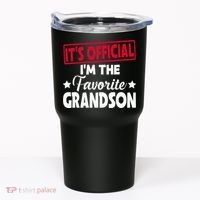 It's O.fficial I'm The Favorite Grandson Funny  Tumbler thumb 0