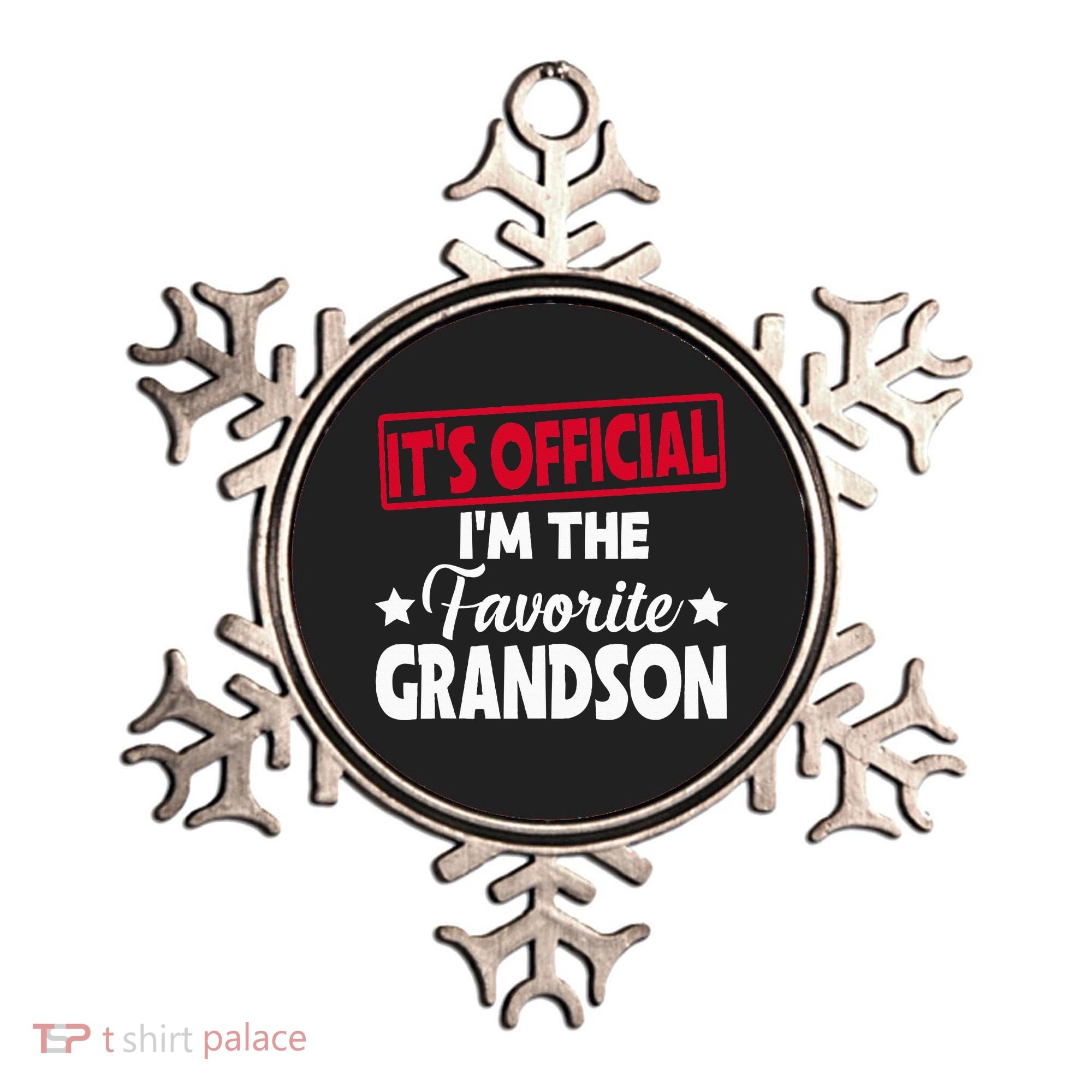 It's O.fficial I'm The Favorite Grandson Funny  Ornament
