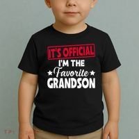It's O.fficial I'm The Favorite Grandson Funny  Toddler T-Shirt thumb 2