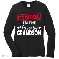 It's O.fficial I'm The Favorite Grandson Funny  Women's Long Sleeve Shirt thumb 0